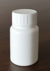 둥근 60ml 플라스틱 병, 모자 13.6g 무게를 가진 백색 약 병